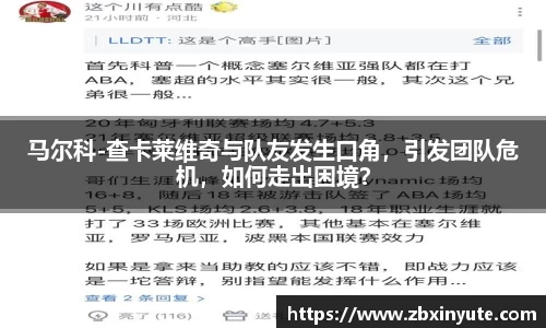 马尔科-查卡莱维奇与队友发生口角，引发团队危机，如何走出困境？