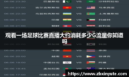观看一场足球比赛直播大约消耗多少G流量你知道吗