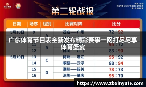 广东体育节目表全新发布精彩赛事一网打尽尽享体育盛宴